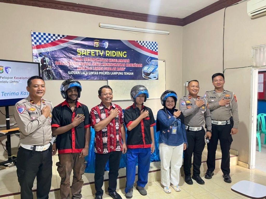 Satlantas Lampung Tengah Edukasi Keselamatan Berkendara di LKP Technico