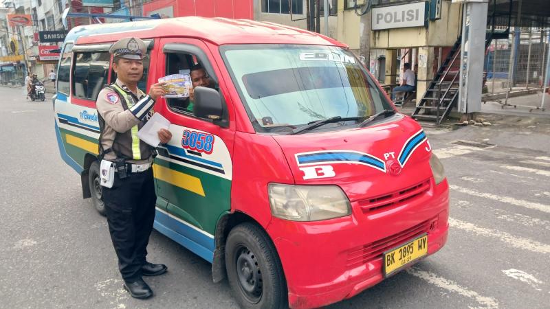 Satlantas Pematang Siantar Gelar “Polantas Menyapa”, Edukasi Pengendara di Jalan Sutomo