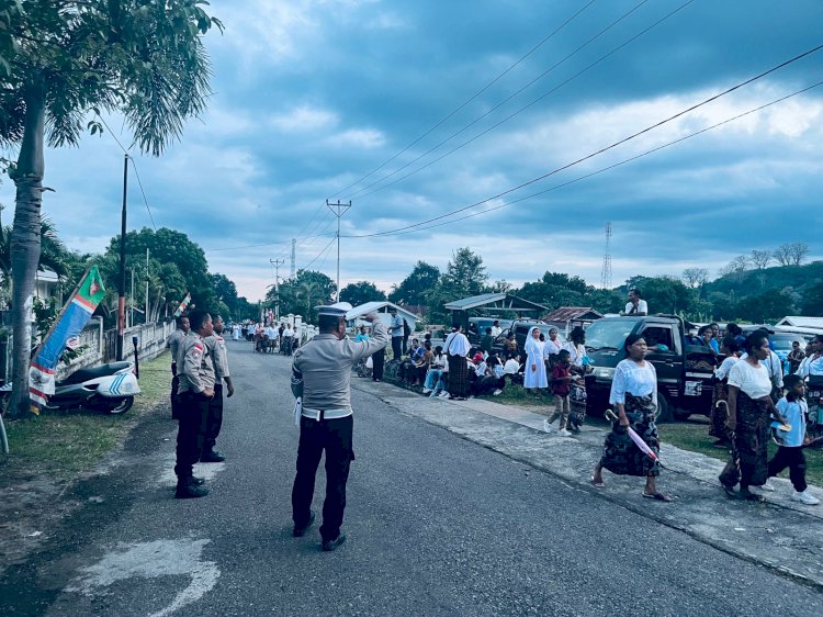 Satlantas Polres Sikka Pastikan Keamanan Ziarah di Sanctuarium Wisung Fatima Lela