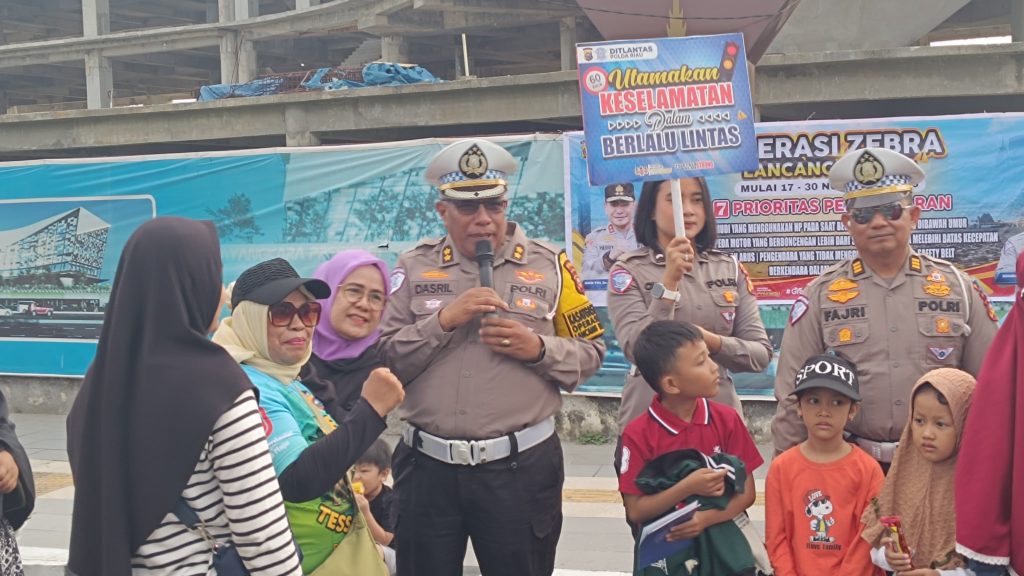 Ditlantas Polda Riau Gelar Kampanye Keselamatan dan Green Policing di CFD Pekanbaru