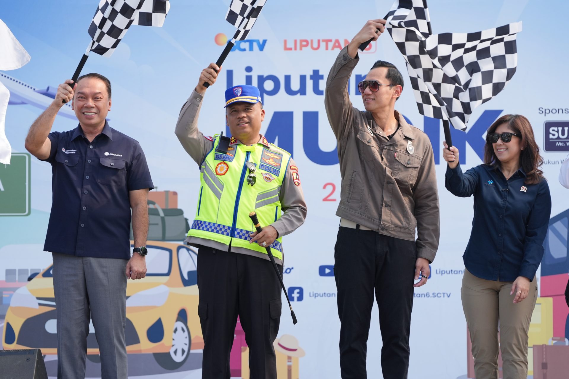 Kakorlantas & Menko IPK Lepas Tim Liputan Mudik SCTV